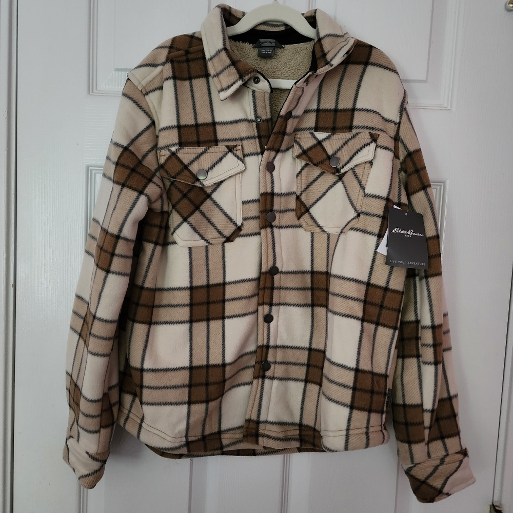 Eddie Bauer Kids flannel/fleece shirt/jacket, size L (14)